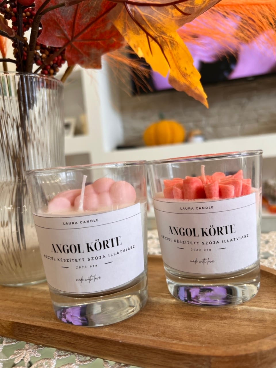 Szójaviaszból készült desszertgyertya