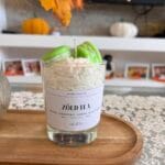 Szójaviaszból készült desszertgyertya