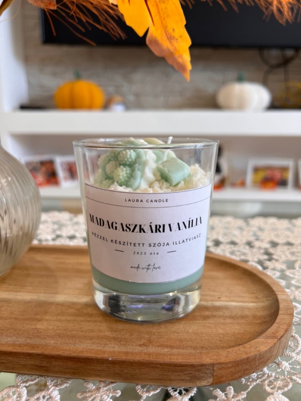 Szójaviaszból készült desszertgyertya
