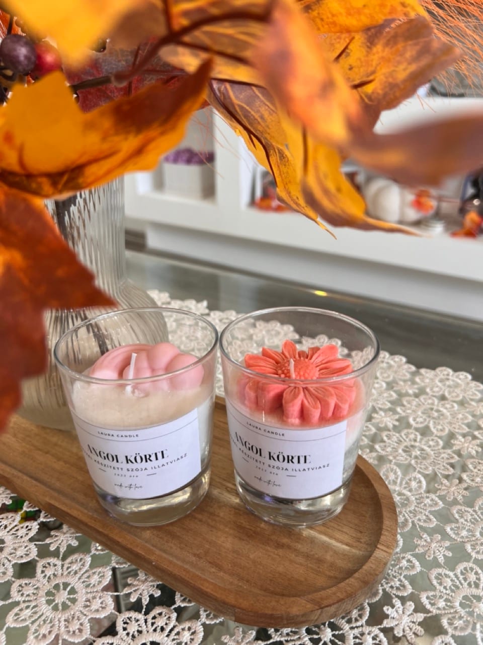 Szójaviaszból készült desszertgyertya