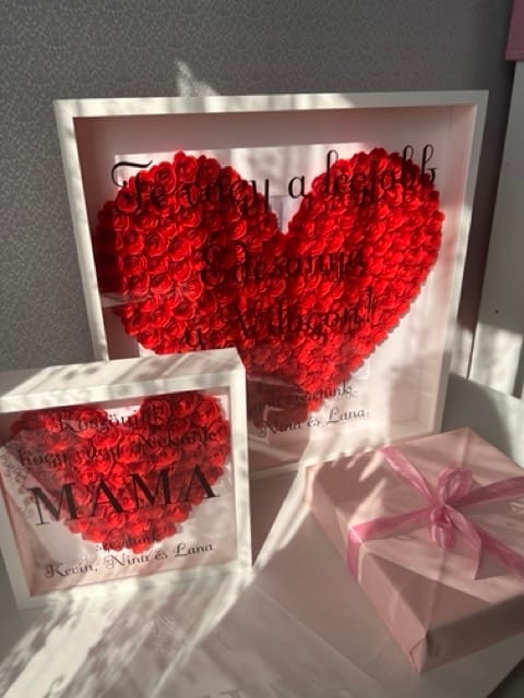 Örök rózsa box Anyák napjára 50x50