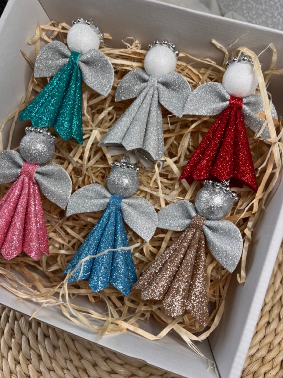 Csillámos dekorgumi angyalka 6 darab vegyes - Image 2