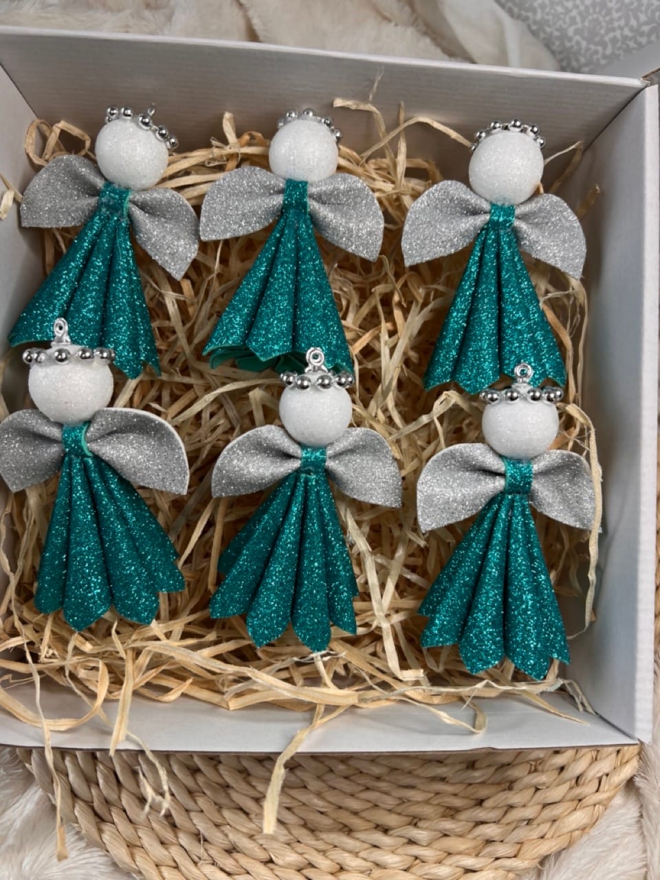 Csillámos dekorgumi angyalka 6 darab vegyes - Image 5