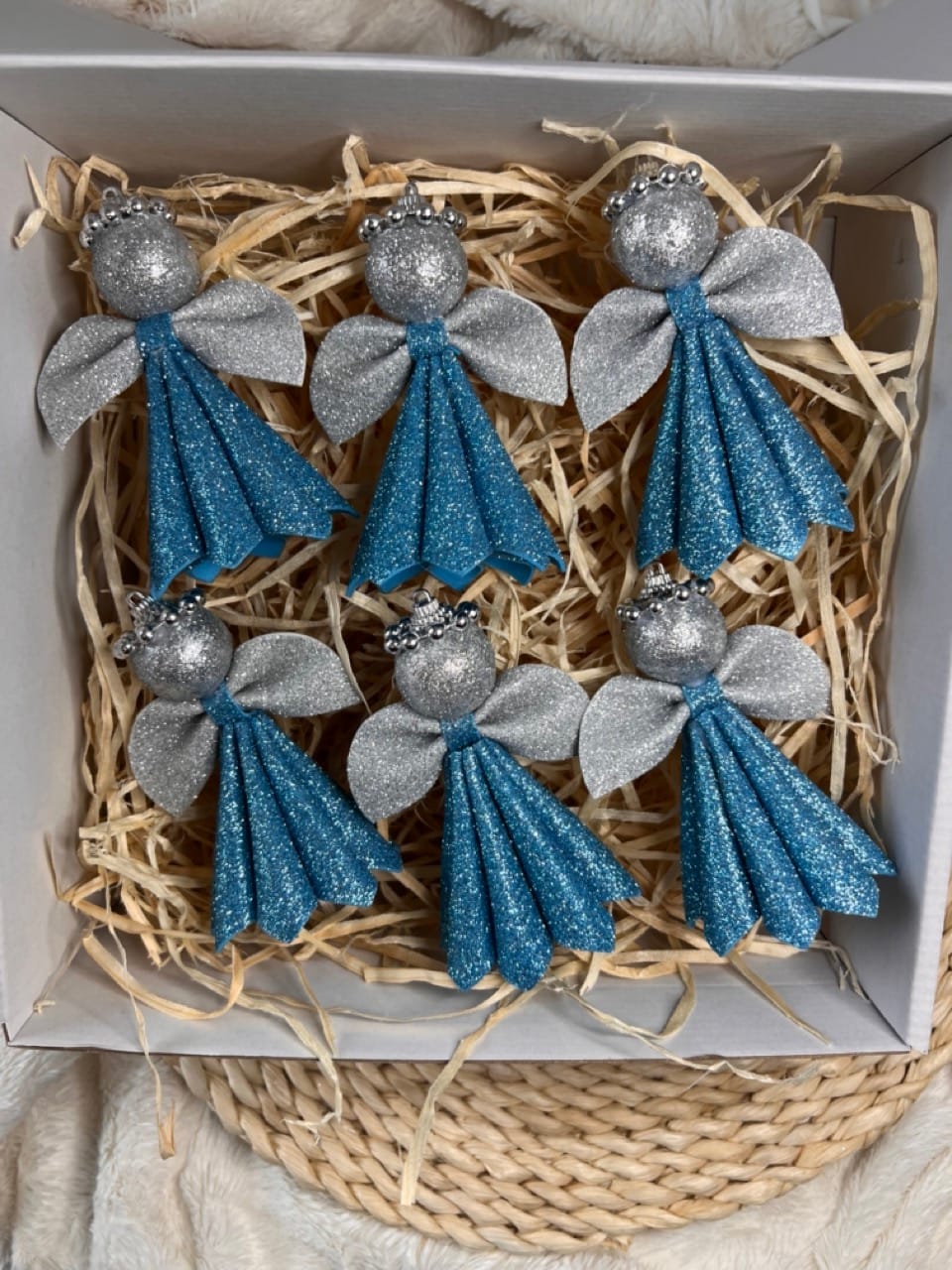 Csillámos dekorgumi angyalka 6 darab vegyes - Image 3