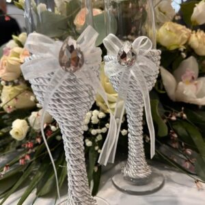 Páros esküvői pezsgős pohár