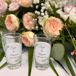 Logós pálinkás pohár