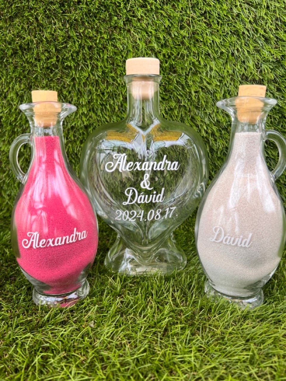 Üvegszív homokceremónia szett - Image 5